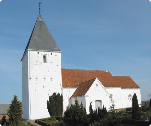Nebsager church - Hans and Tycho de Hofman are buried here